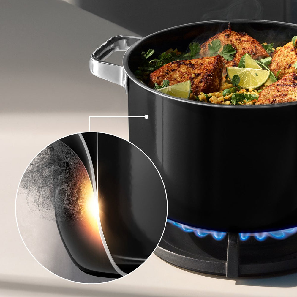 WMF Pannenset Fusiontec 2.0 Mineral Pro Zwart 4-delig - Kookpan ø 16, 20, 24 cm & Steelpan ø 16 cm