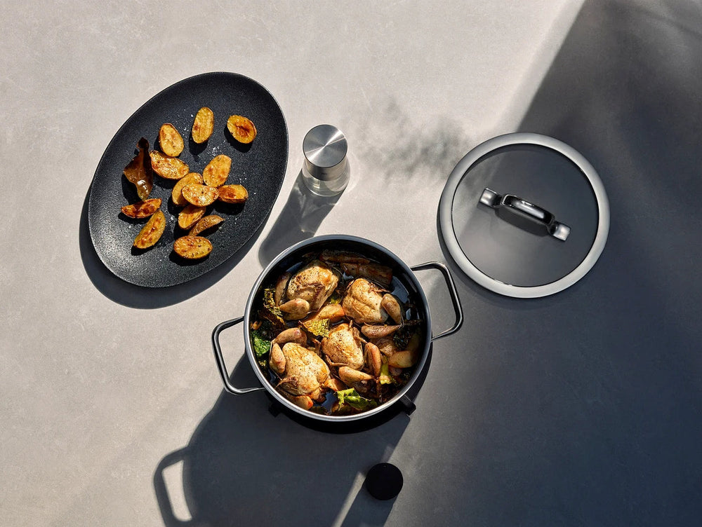 WMF Pannenset Fusiontec 2.0 Mineral Pro Zwart 4-delig - Kookpan ø 16, 20, 24 cm & Steelpan ø 16 cm
