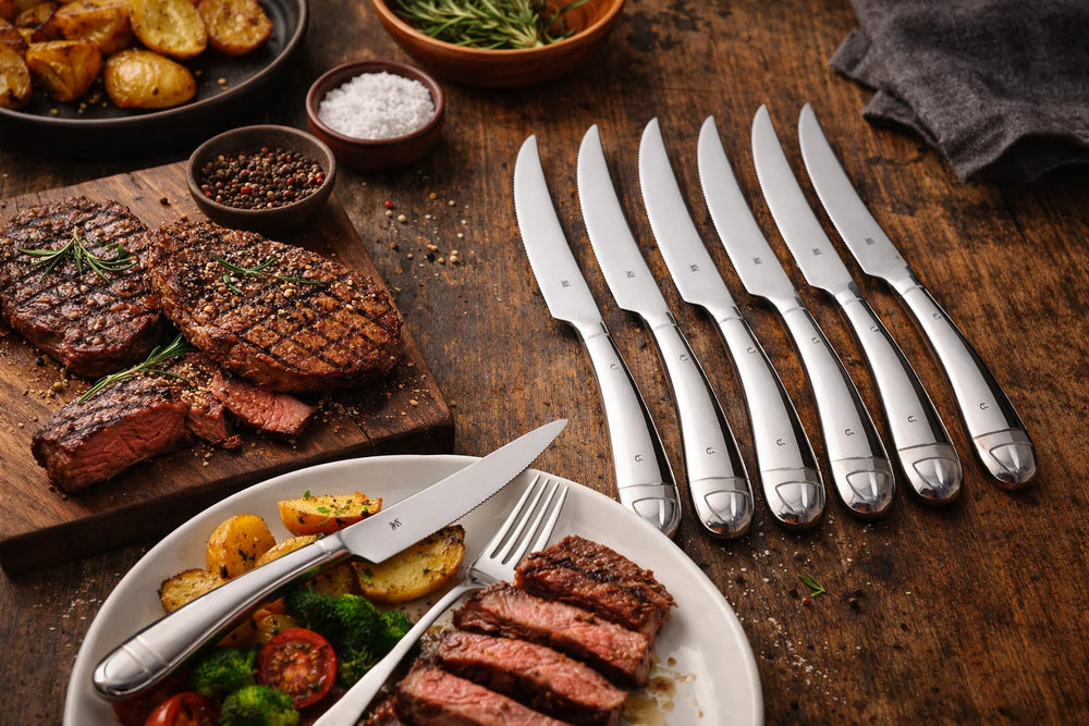 WMF Steakmessen 6-delig - Inclusief GRATIS Cookinglife Peper- en Zoutmolenset