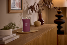 WoodWick Geurkaars Large Dark Cherry - 18 cm / ø 10 cm - Geurkaars in Glas - Houten Lont
