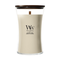 WoodWick Geurkaars Large Patchouli Crème - 18 cm / ø 10 cm - Geurkaars in Glas - Houten Lont