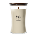 WoodWick Geurkaars Large Patchouli Crème - 18 cm / ø 10 cm - Geurkaars in Glas - Houten Lont