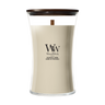 WoodWick Geurkaars Large Patchouli Crème - 18 cm / ø 10 cm - Geurkaars in Glas - Houten Lont