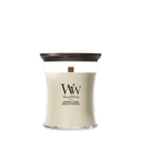 WoodWick Geurkaars Medium Patchouli Crème - 11 cm / ø 10 cm - Geurkaars in Glas - Houten Lont