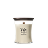 WoodWick Geurkaars Medium Patchouli Crème - 11 cm / ø 10 cm - Geurkaars in Glas - Houten Lont
