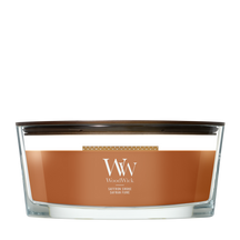 WoodWick Geurkaars Ellipse Saffron Smoke - 9 cm / 19 cm - Geurkaars in Glas - Houten Lont