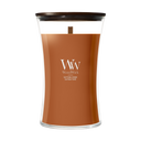WoodWick Geurkaars Large Saffron Smoke - 18 cm / ø 10 cm - Geurkaars in Glas - Houten Lont