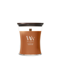 WoodWick Geurkaars Medium Saffron Smoke - 11 cm / ø 10 cm - Geurkaars in Glas - Houten Lont