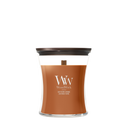 WoodWick Geurkaars Medium Saffron Smoke - 11 cm / ø 10 cm - Geurkaars in Glas - Houten Lont
