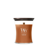WoodWick Geurkaars Medium Saffron Smoke - 11 cm / ø 10 cm - Geurkaars in Glas - Houten Lont