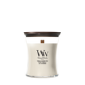 WoodWick Geurkaars Medium Tonka & Almond Milk - 11 cm / ø 10 cm - Geurkaars in Glas - Houten Lont