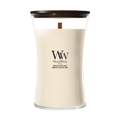 WoodWick Geurkaars Large Vanilla & Sea Salt - 18 cm / ø 10 cm - Geurkaars in Glas - Houten Lont