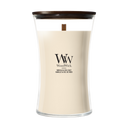 WoodWick Geurkaars Large Vanilla & Sea Salt - 18 cm / ø 10 cm - Geurkaars in Glas - Houten Lont