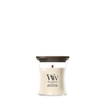 WoodWick Geurkaars Mini Vanilla & Sea Salt - 8 cm / ø 7 cm - Geurkaars in Glas - Houten Lont