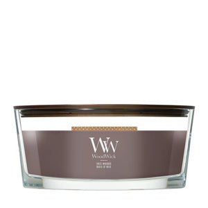 WoodWick Geurkaars Ellipse Iris Woods - 9 cm / 19 cm - Geurkaars in Glas - Houten Lont