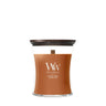 WoodWick Geurkaars Medium Saffron Smoke - 11 cm / ø 10 cm - Geurkaars in Glas - Houten Lont