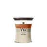 WoodWick Geurkaars Medium Trilogy Vanilla Embers - 11 cm / ø 10 cm - Geurkaars in Glas - Houten Lont