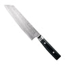 Yaxell Kiritsukemes Zen 20 cm 37 laags damaststaal met canvas Micarta heft, vrijstaand op witte achtergrond