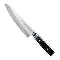 Yaxell Koksmes Zen 20 cm 37 laags damaststaal met canvas Micarta heft, vrijstaand op witte achtergrond