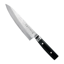 Yaxell Koksmes Zen 20 cm 37 laags damaststaal met canvas Micarta heft, vrijstaand op witte achtergrond