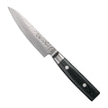 Yaxell Officemes Zen 12 cm 37 laags damaststaal met canvas Micarta heft, vrijstaand op witte achtergrond