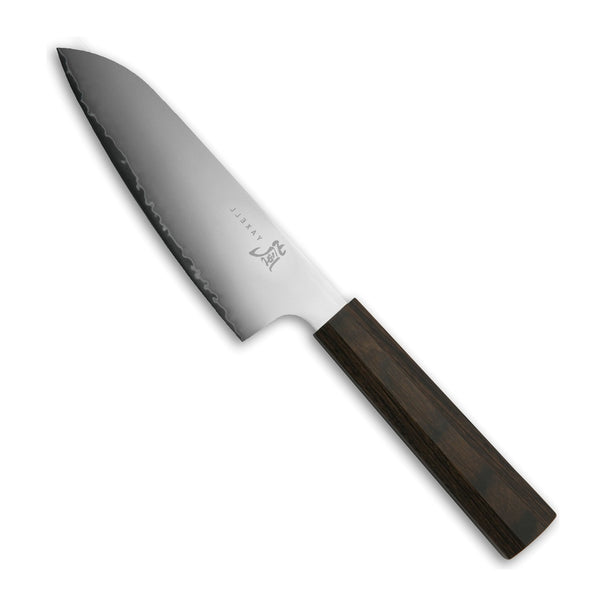 Yaxell Santokumes Hana 12.5 cm - 3 laags RVS - donkerbruin Pakkahouten heft