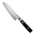 Yaxell Santokumes Zen 16.5 cm 37 laags damaststaal met canvas Micarta heft, vrijstaand op witte achtergrond