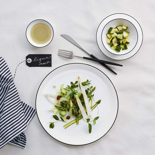 ASA Selection Serviesset A Table Ligne Noire 18-delig / 6 personen - 6 dinerborden, 6 ontbijtborden en 6 pasta-/soepborden