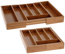 Cookinglife Bestekbak - Bamboe - uitschuifbaar - 28x34x5cm of 45x34x5cm