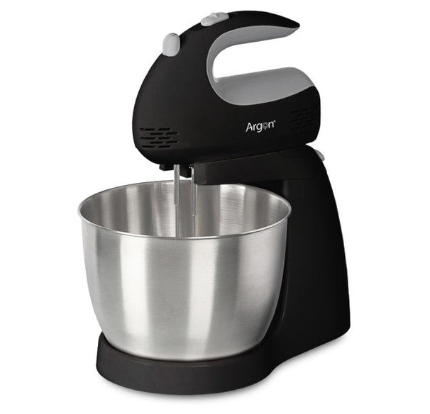 Argon Handmixer Zwart - met Standaard en RVS Mengkom - 300 W