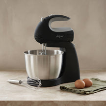 Argon Handmixer Zwart - met Standaard en RVS Mengkom - 300 W