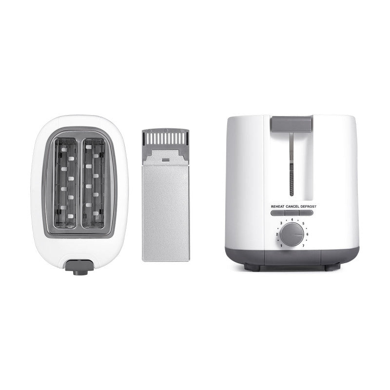 Argon Broodrooster Mat Wit - 2 Sleuven - 750 W