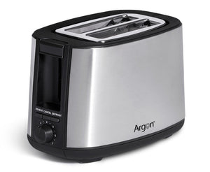 Argon Broodrooster RVS / Mat Zwart - 2 Sleuven - 750 W