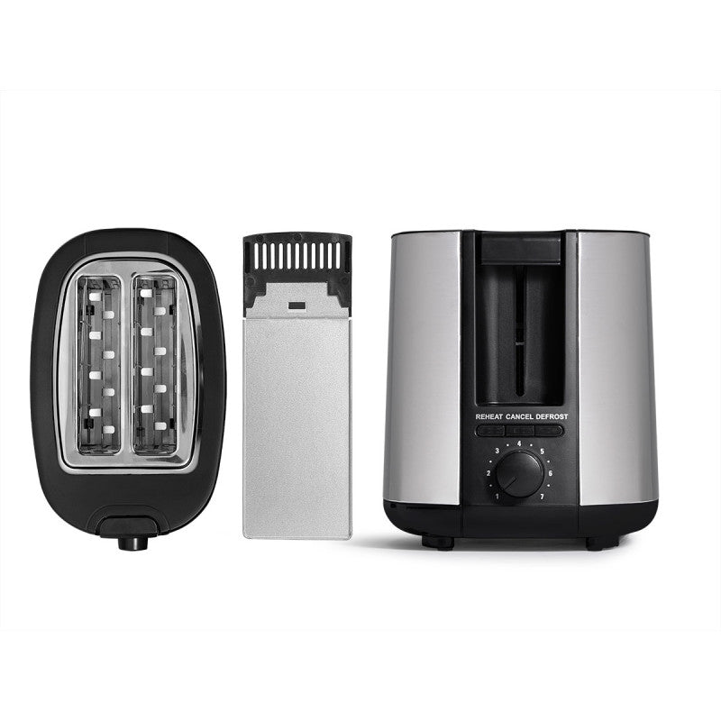 Argon Broodrooster RVS / Mat Zwart - 2 Sleuven - 750 W