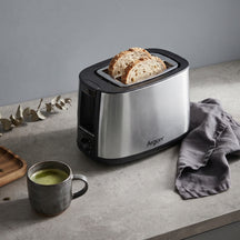 Argon Broodrooster RVS / Mat Zwart - 2 Sleuven - 750 W