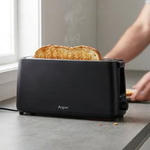 Argon Broodrooster Mat Zwart - 1 Lange Sleuf - 900 W