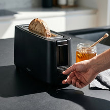 Argon Broodrooster Mat Zwart - 1 Lange Sleuf - 900 W