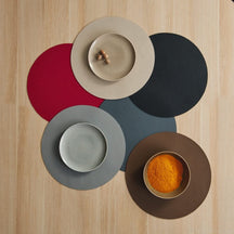 ASA Selection Placemat - Leather Optic Fine - Zwart - Afwasbaar - ø 38 cm