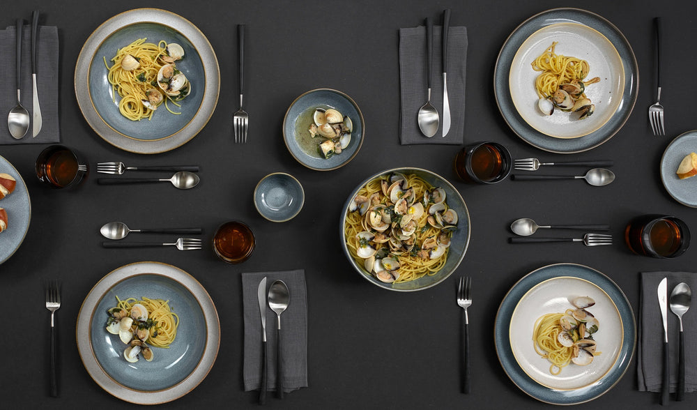 ASA Selection Serviesset Saisons - Denim 18 delig / 6 personen - 6 dinerborden, 6 ontbijtborden en 6 kommen