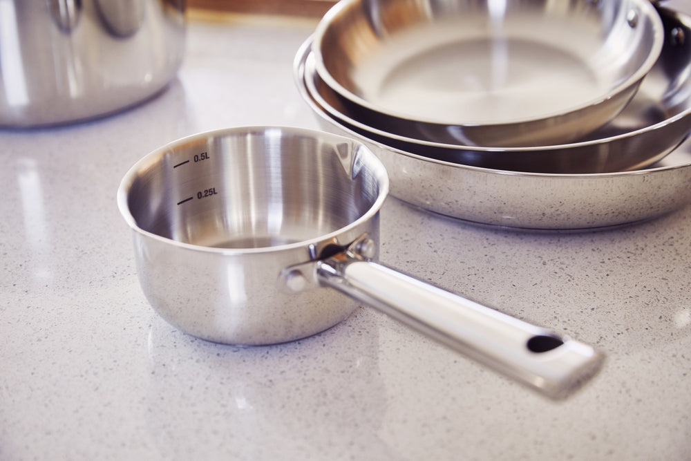 Beka Steelpan met 2 giettuiten Cicla - RVS - ø 12 cm - geschikt voor alle warmtebronnen