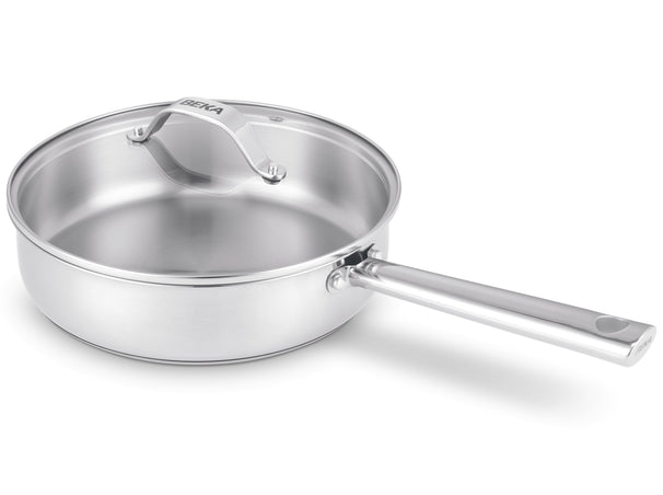 Beka Hapjespan / Sauteerpan met glazen deksel Cicla ø 24 cm - geschikt voor alle warmtebronnen - zonder anti-aanbaklaag