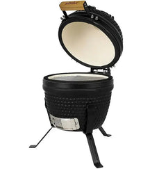 Bighorn Barbecue Kamado Keramiek Mat Zwart - 13 Inch - Houtskool BBQ - Incl. Pizzasteen - 27 cm