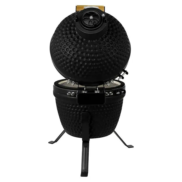 Bighorn Barbecue Kamado Keramiek Mat Zwart - 13 Inch - Houtskool BBQ - Incl. Pizzasteen - 27 cm