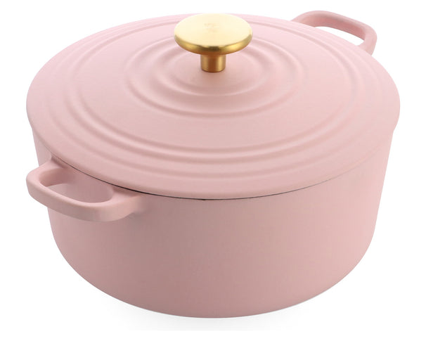 BK Braadpan Bourgogne Blush Pink Gietijzer ø 24 cm / 4.2 Liter - geëmailleerde anti-aanbaklaag