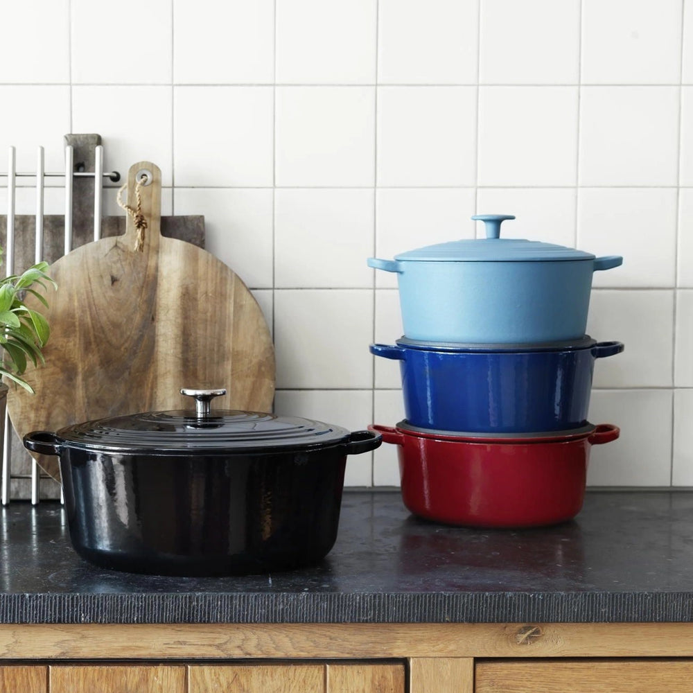 BK Braadpan Bourgogne Jet Black Gietijzer Ovaal 32 x 26 cm / 7.5 Liter - sfeerbeeld 2
