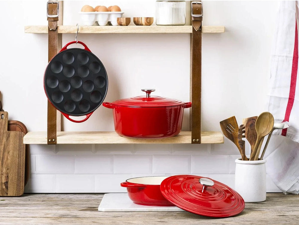 BK Lage Braadpan Bourgogne Chili Red Gietijzer ø 28 cm - sfeerbeeld 2