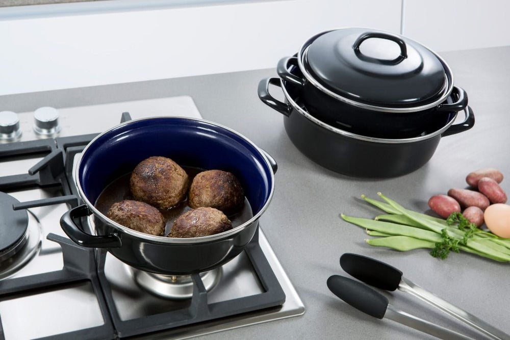 BK Braadpan Fortalit Emaille Zwart ø 24 cm / 2.5 Liter - sfeerbeeld 1