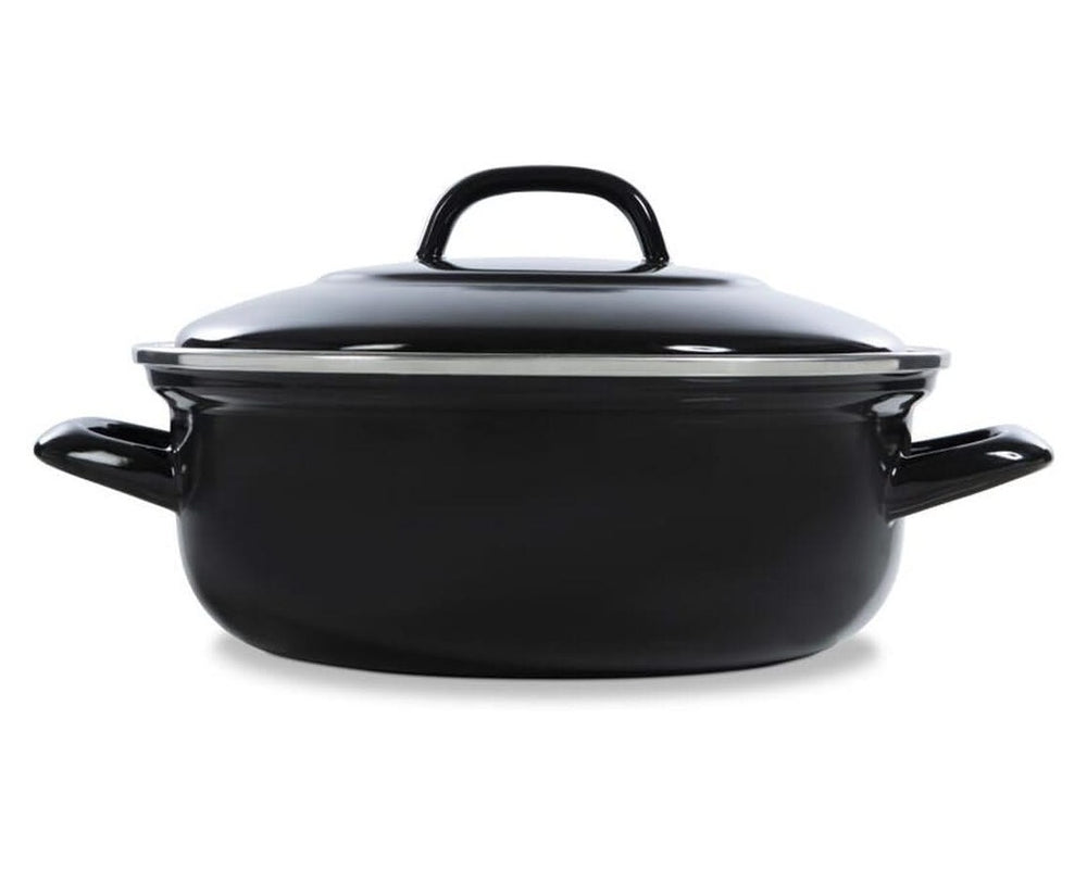 BK Braadpan Fortalit Emaille Zwart ø 26 cm / 3 Liter - zijaanzicht