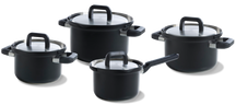 BK Pannenset Flow Cool Zwart 4-delig - RVS - Kookpan ø 16, 18, 20 cm & Steelpan ø 16 cm