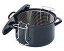 BK Frituurpan / Oliebollenpan met mand Fortalit Emaille Zwart ø 24 cm / 3 Liter